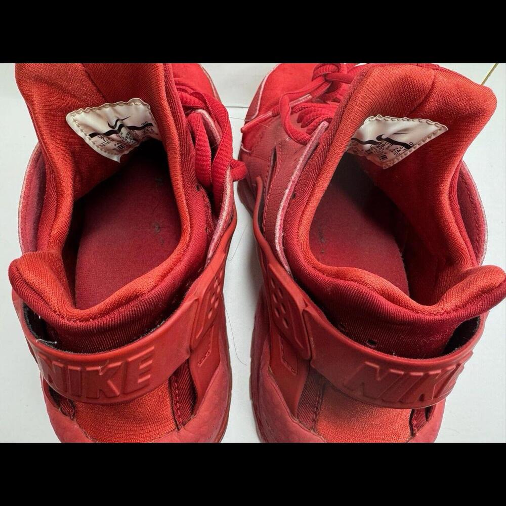 Nike Air Huarache Triple Red Men Size 7.5 Sneakers Shoes 318429-660 Run Premium - Picture 3 of 5